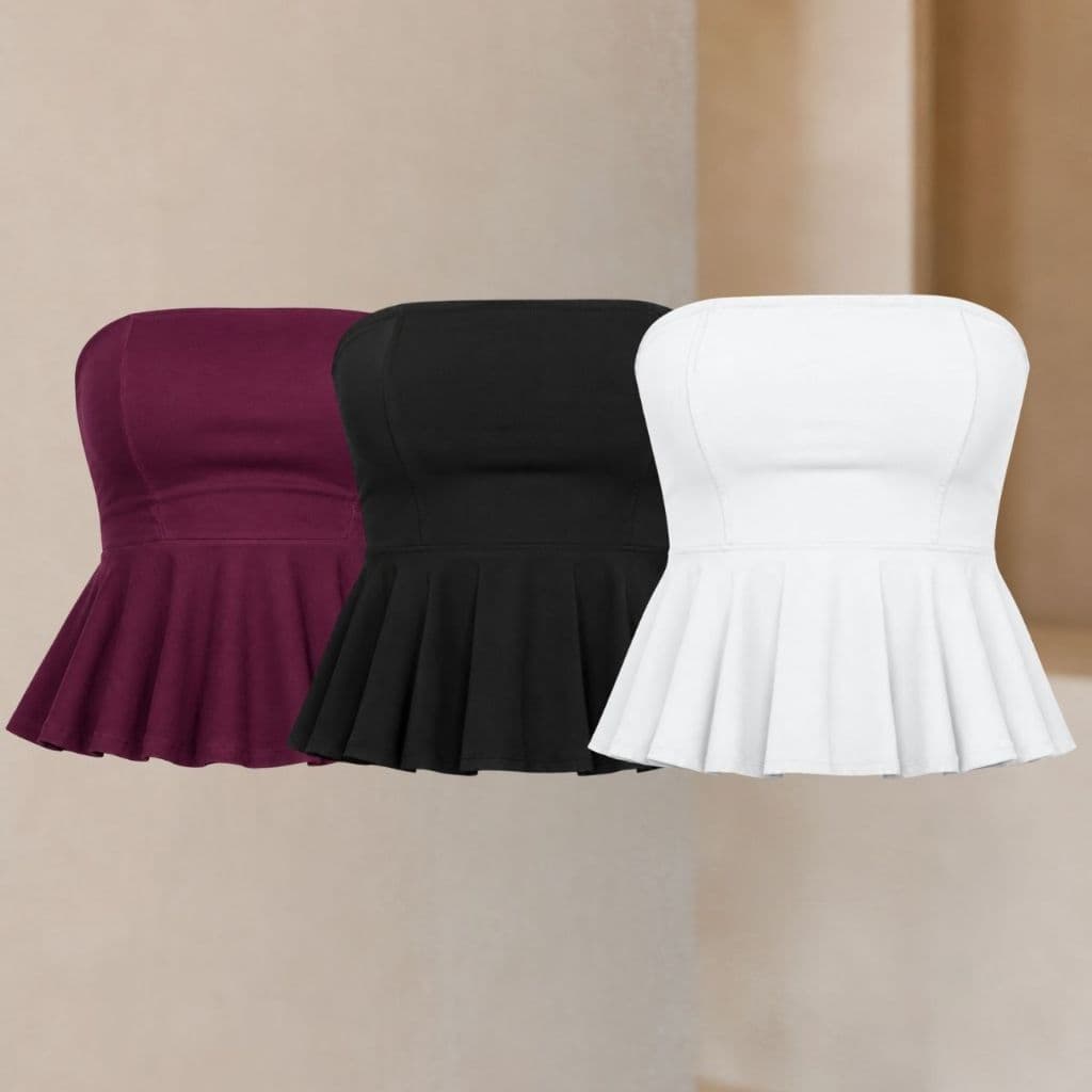 Blusa Feminina Tomara Que Caia Peplum Sem Bojo Elegante Moda Feminina Festa Look Moderno