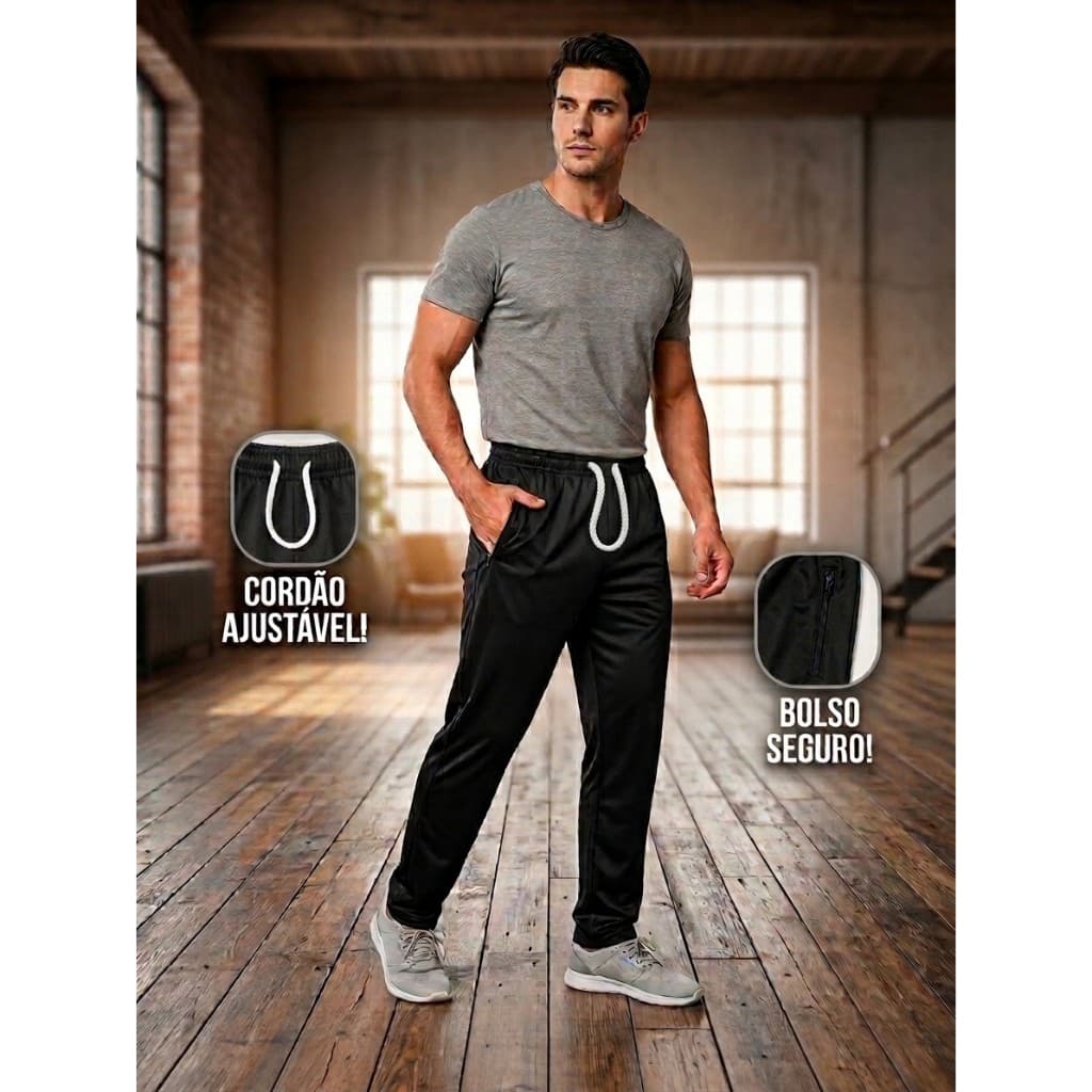 Calça Esportiva Premium Chimpa com Bolsos Laterais e Traseiro
