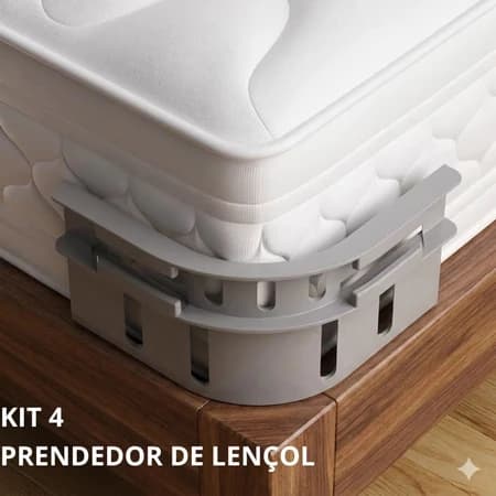 Kit com 4 Prendedores de Lençol Ajustáveis Antideslizantes, Fixador para Lençol de Cama e Colchão