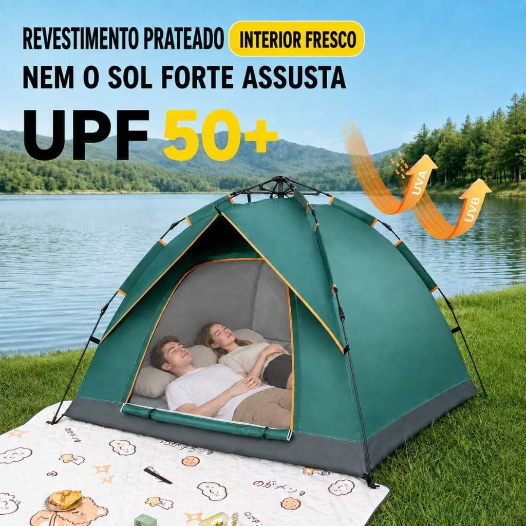 Barraca de Camping Automático 2-4 Pessoas Prova d'água,Barraca Acampamento，210cm*200cm*135cm