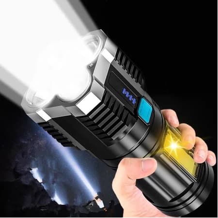 Lanterna Usb Recarregável Alta Potência Alcance 4led +cob