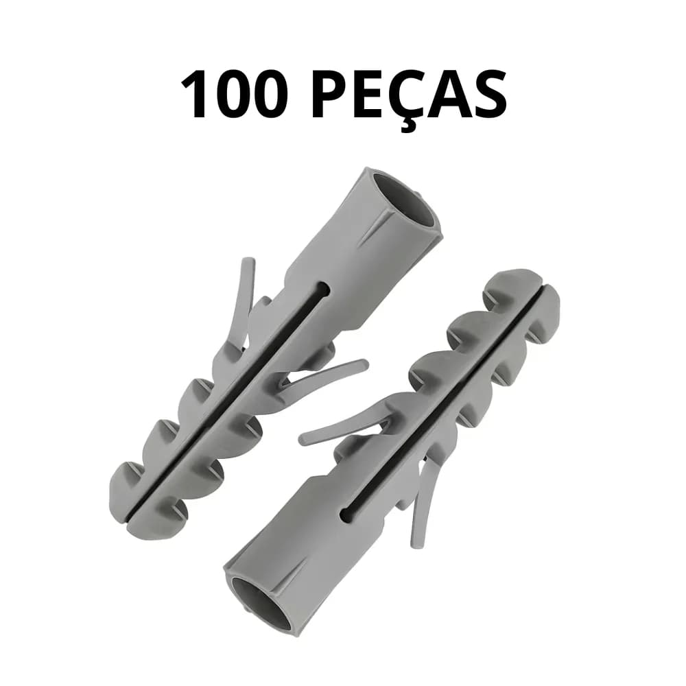 Kit Pacote 100 Und Bucha S12 Concreto Alvenaria Parede 12mm