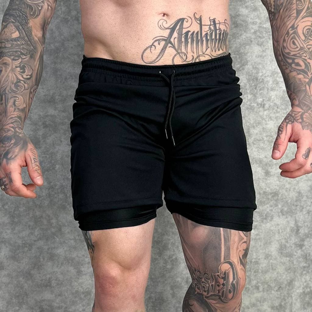 Shorts 2 Em 1 Dry Fit Jogador Masculino Esportivo Academia Varias Cores