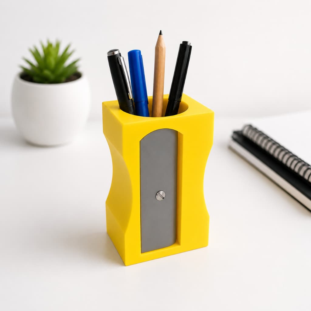 Porta Lápis e Canetas Apontador Gigante Organizador De Mesa