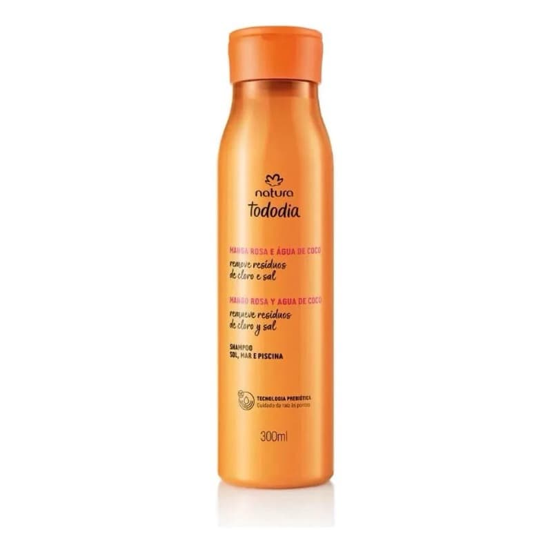 Shampoo Natura Tododia Manga Rosa e Água de Coco 300ml – Sol, Mar e Piscina | Limpeza, Nutrição e Brilho