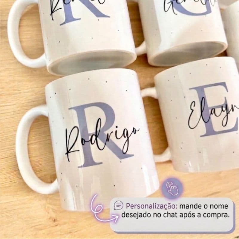 Caneca Personalizada com Inicial e Nome – 325 ml