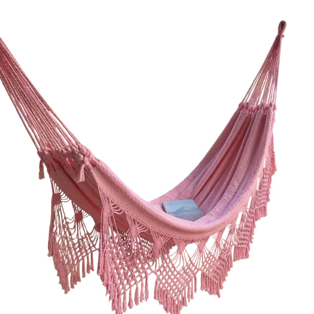 Rede Descanso Reforçada Rede Dormir Casal king Luxo Rede de Dormir Gigante Varanda Manual Artesanal 100% Algodão