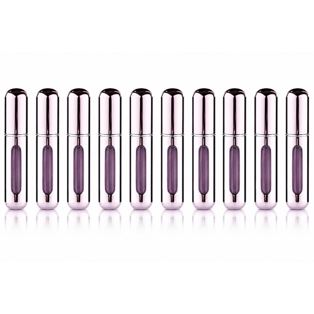 Kit 10 Porta Perfume Recarregável Rosa Claro Frasco Portátil 5ml