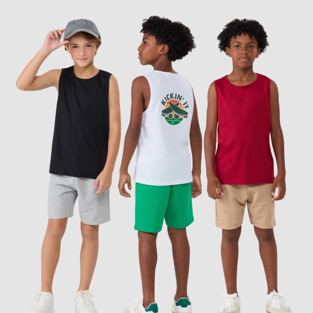 Conjunto Infantil Masculino de Verão Regata e Shorts Skate