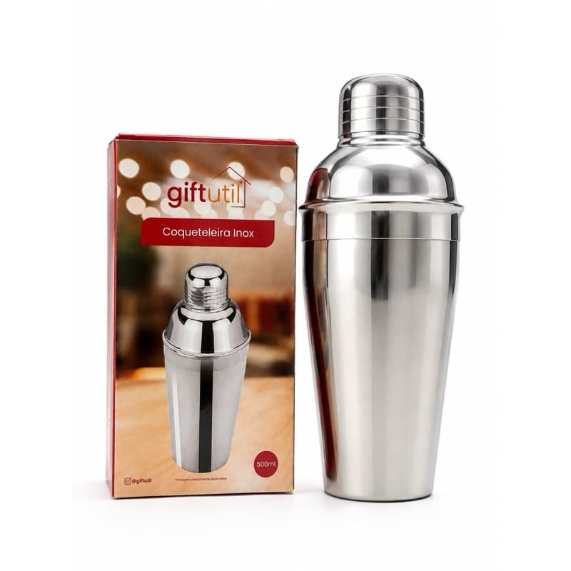 Coqueteleira Inox Giftutil 500ml 🍸✨