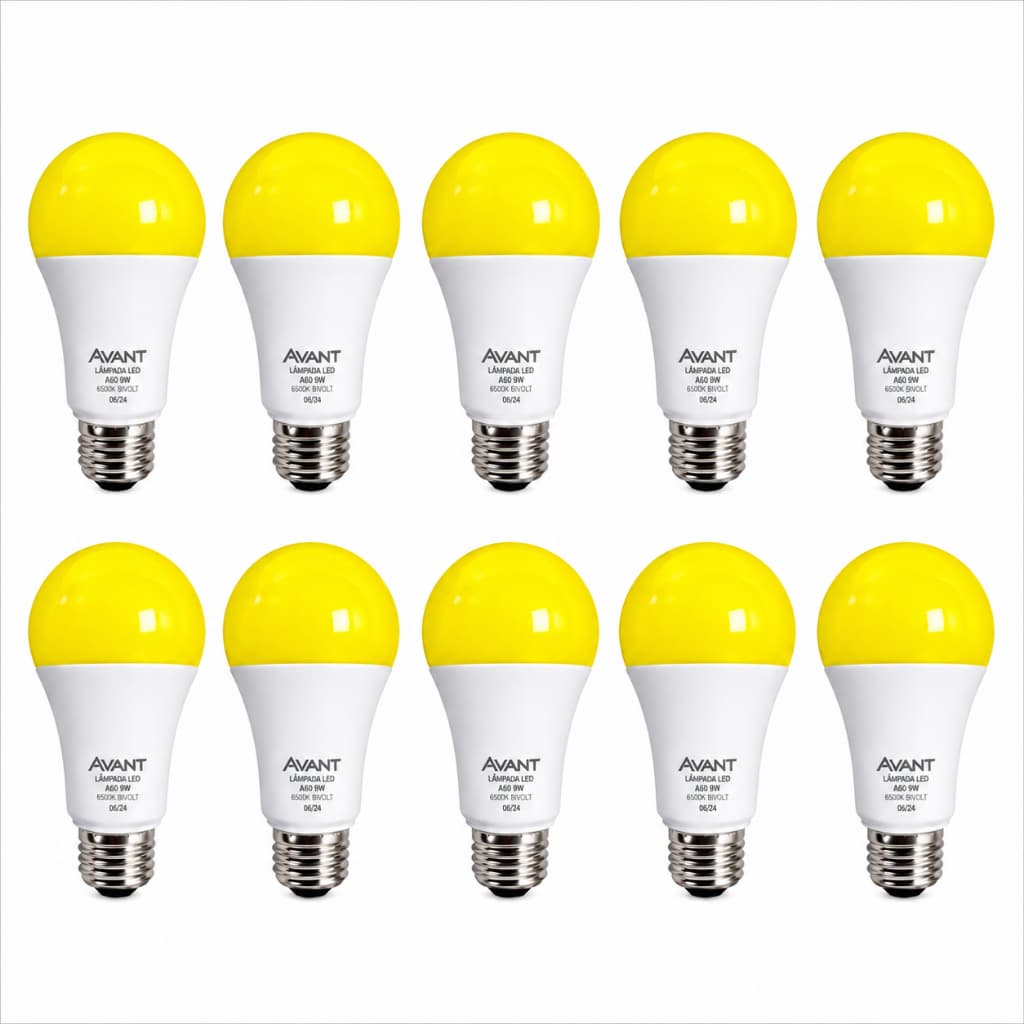 Kit 10 Lâmpadas Led Pera Anti-inseto 12w 3200k 1200lm Cor Da Luz Branco-quente 127/220v