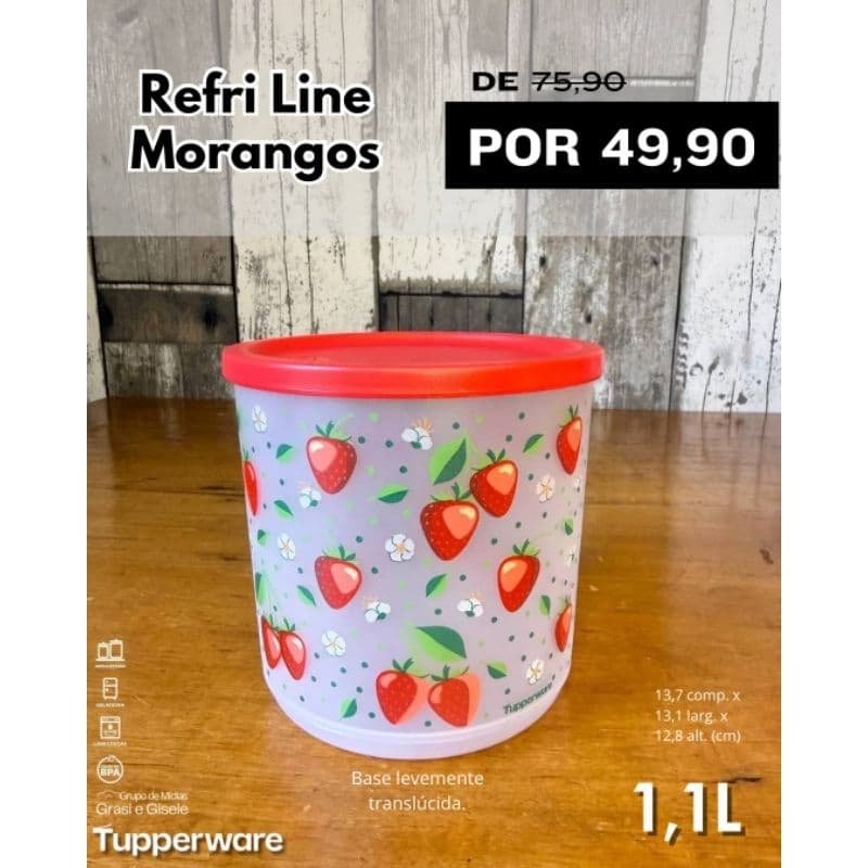 Tupperware Refri Line Redondo Morangos