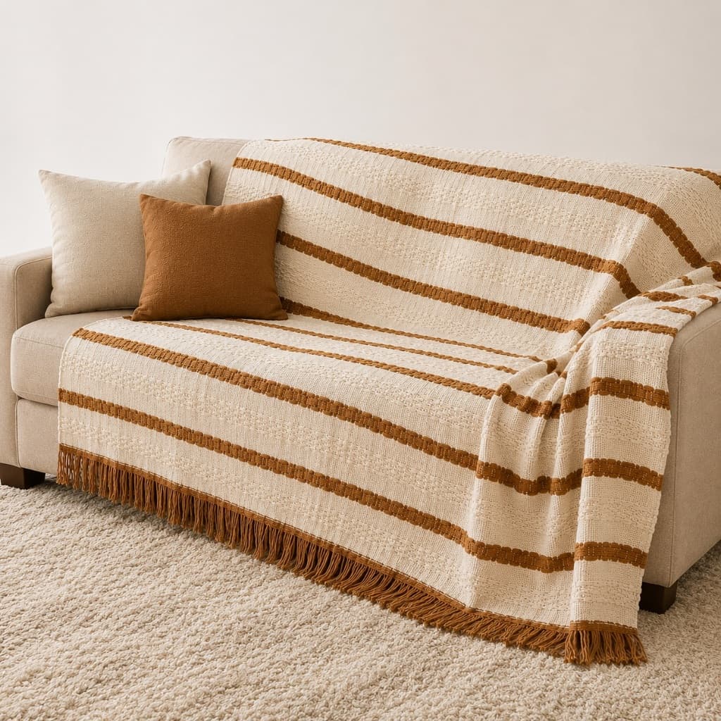 Manta Tricot Firenze Premium Para Sofá Grande 2,60 x 2,40 King Luxo Decoração Capa Retrátil