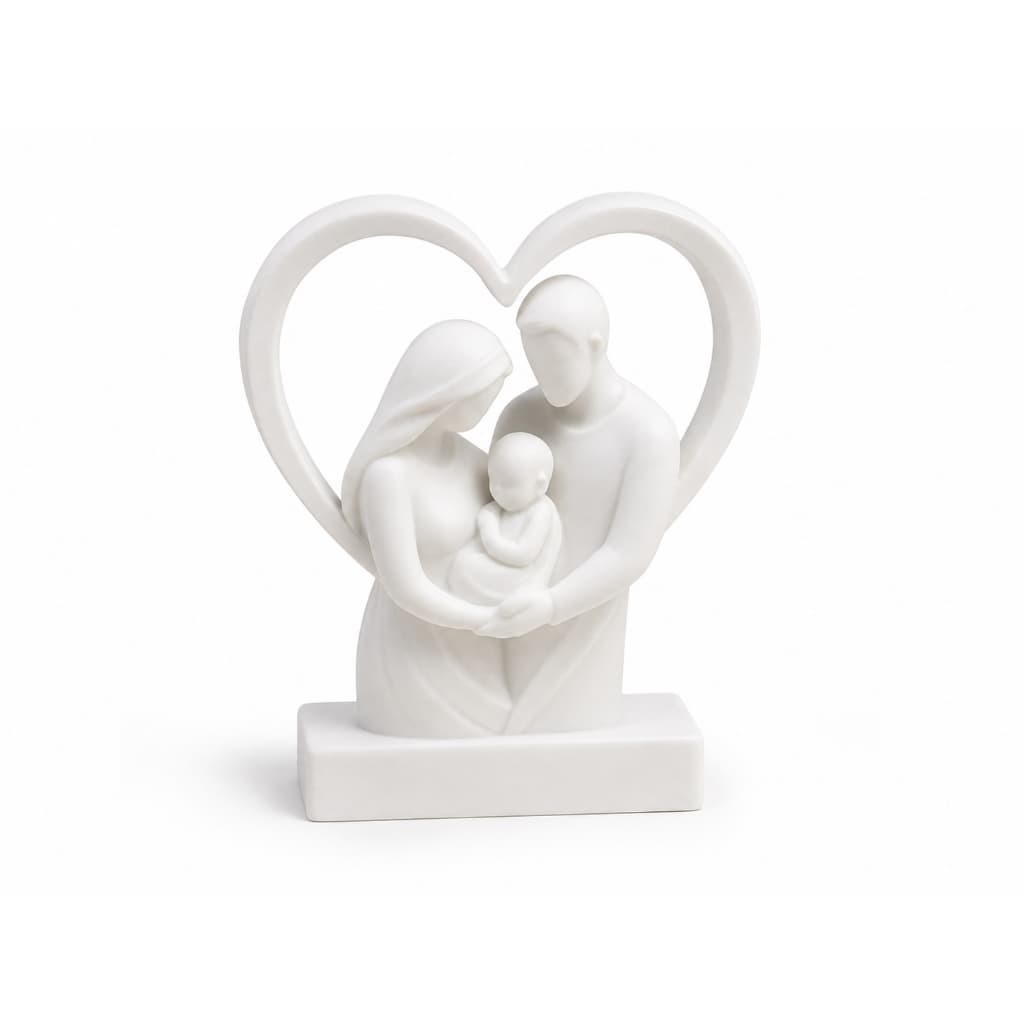Escultura Família Decoração Elegante Enfeite Casa Amor Eterno União e Proteção Peça Decorativa