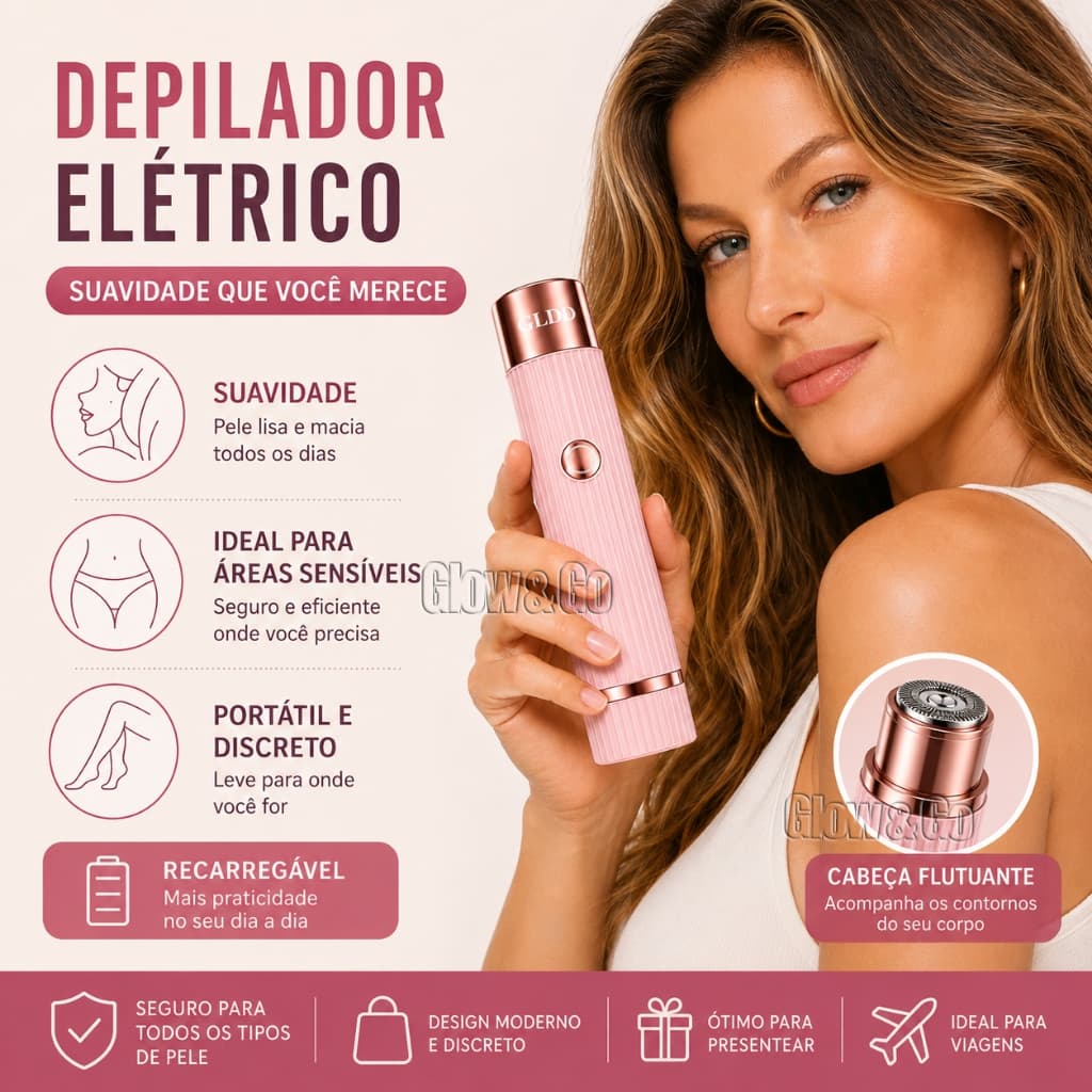 100% Importado Depilador Eletrico Feminino Recarregável Removedor De Pelos Navalha Dupla- Envio rápido