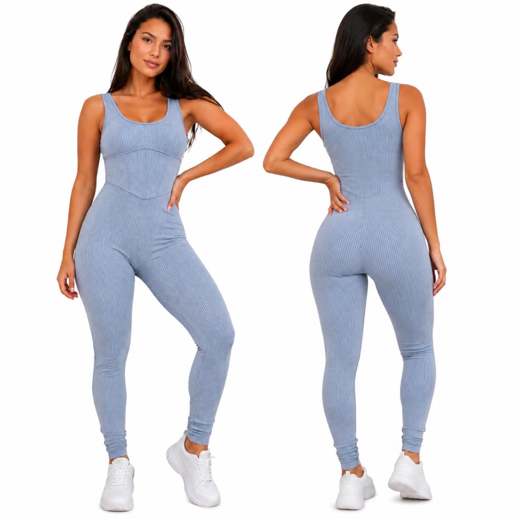 Macacao Fitness Feminino Canelado Academia Modelador Sem Costura Premium Para Academia