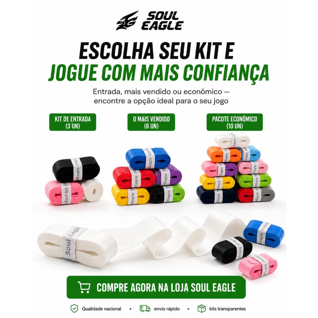 Kit Overgrip Perfurado Anti-Derrapante Para Raquete Beach Tennis Tênis Padel (3, 6 ou 10 Unidades)