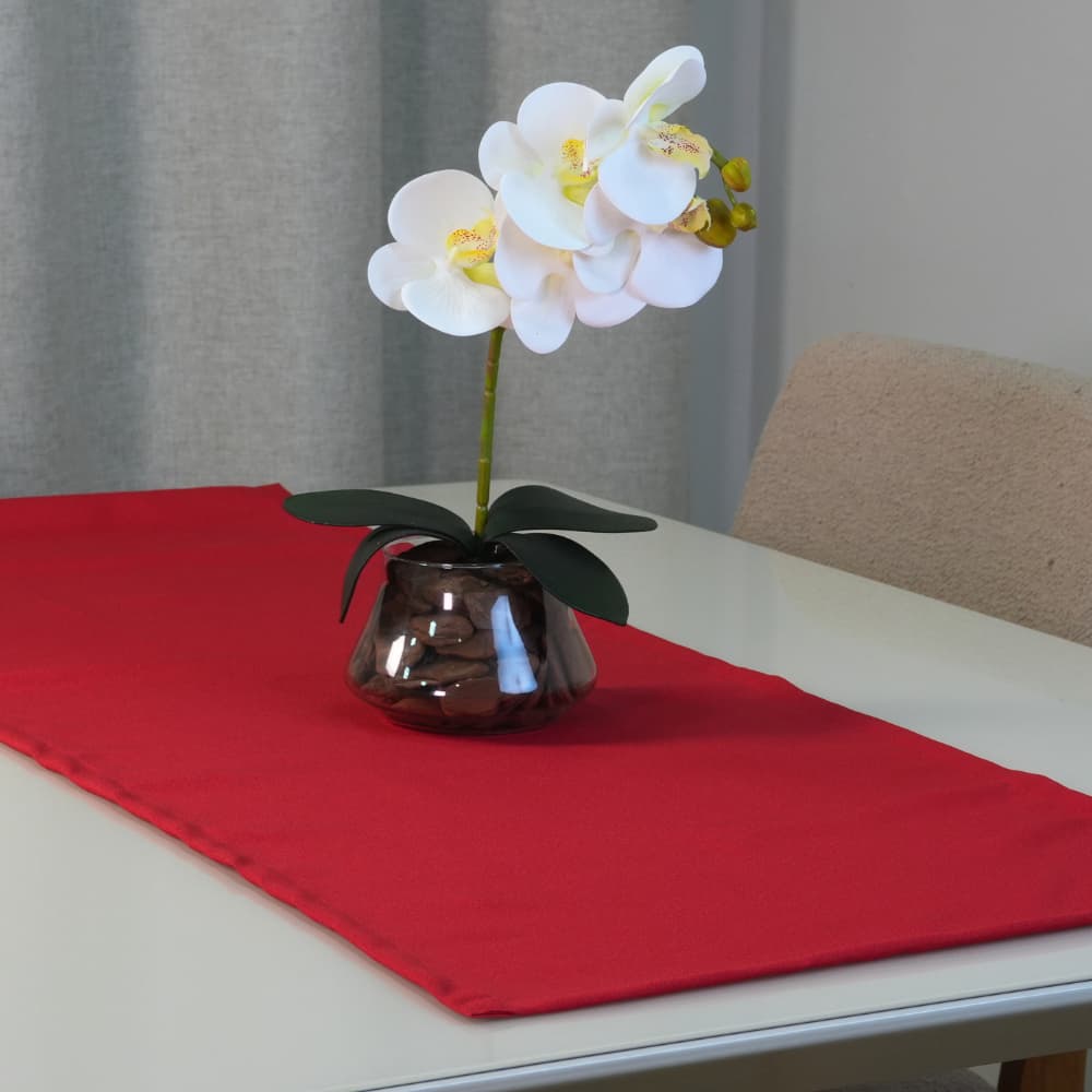 Caminho de Mesa Natal Liso Oxford 100% Poliéster 1,30m x 40cm Trilho Mesa Posta Ceia Natalina