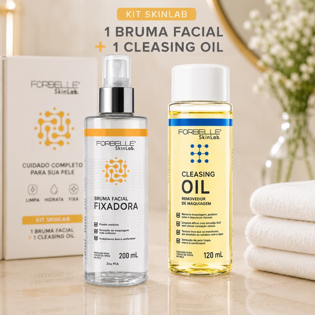 Kit Forbelle SkinLab Cleansing Oil 120ml + Bruma Facial Fixadora 200ml Zinc PCA