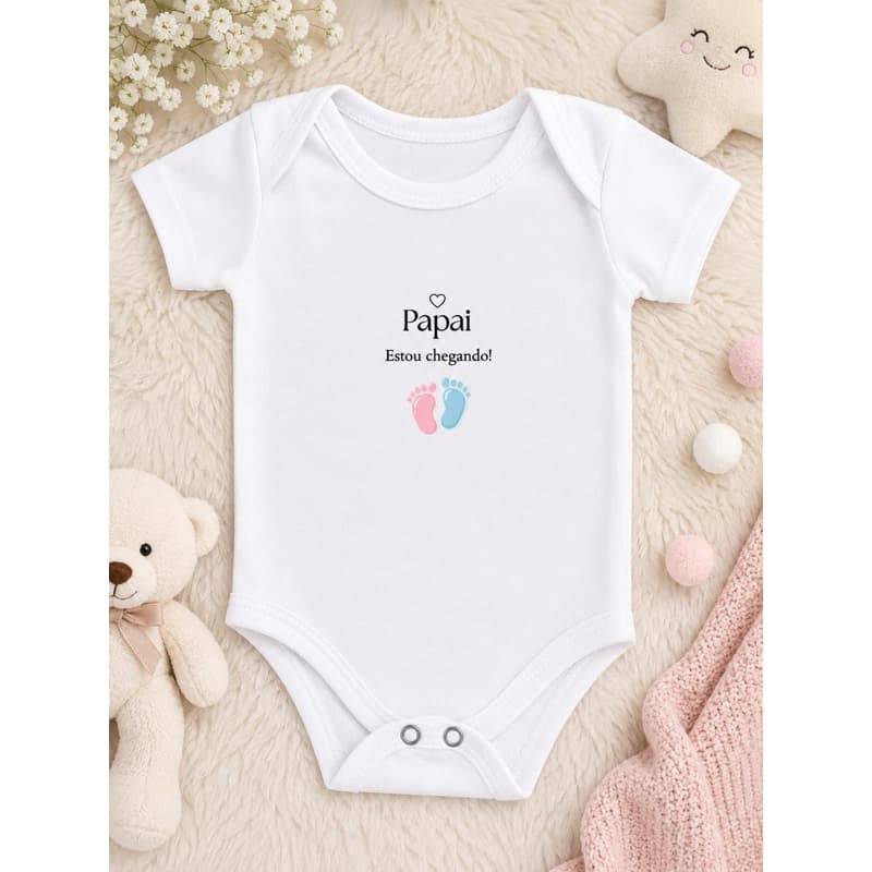 body bebê personalizado papai estou chegando - body bebê personalizado - body papai estou chegando