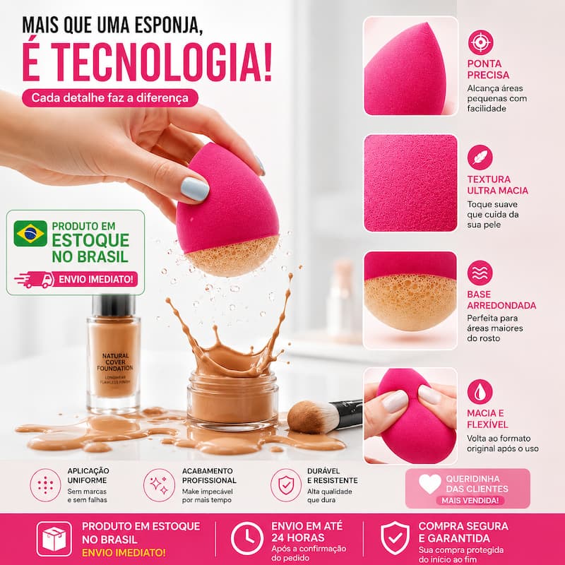Esponjas para Maquiagem/Esponjas de Rosto Facial Maquiagem sem Látex para Base Corretivo e Contorno