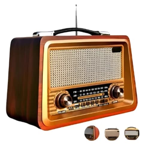 Radio Vintage Antigo Retrô Recarregável Fm C/ Bluetooth