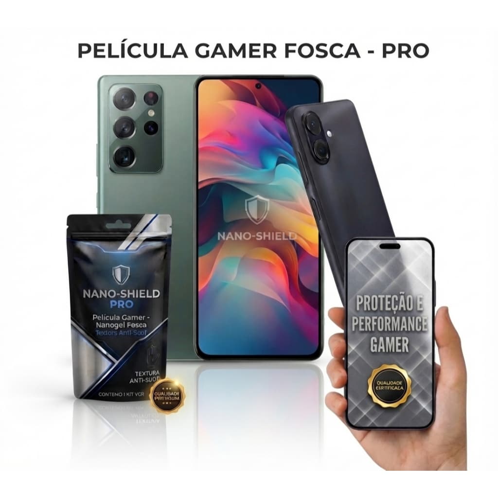 Pelicula GAMER Hidrogel para todos os modelos de Samsung - TODOS OS MODELOS ULTRA, PLUS, FE Wildrift FreeFire COD Brawl