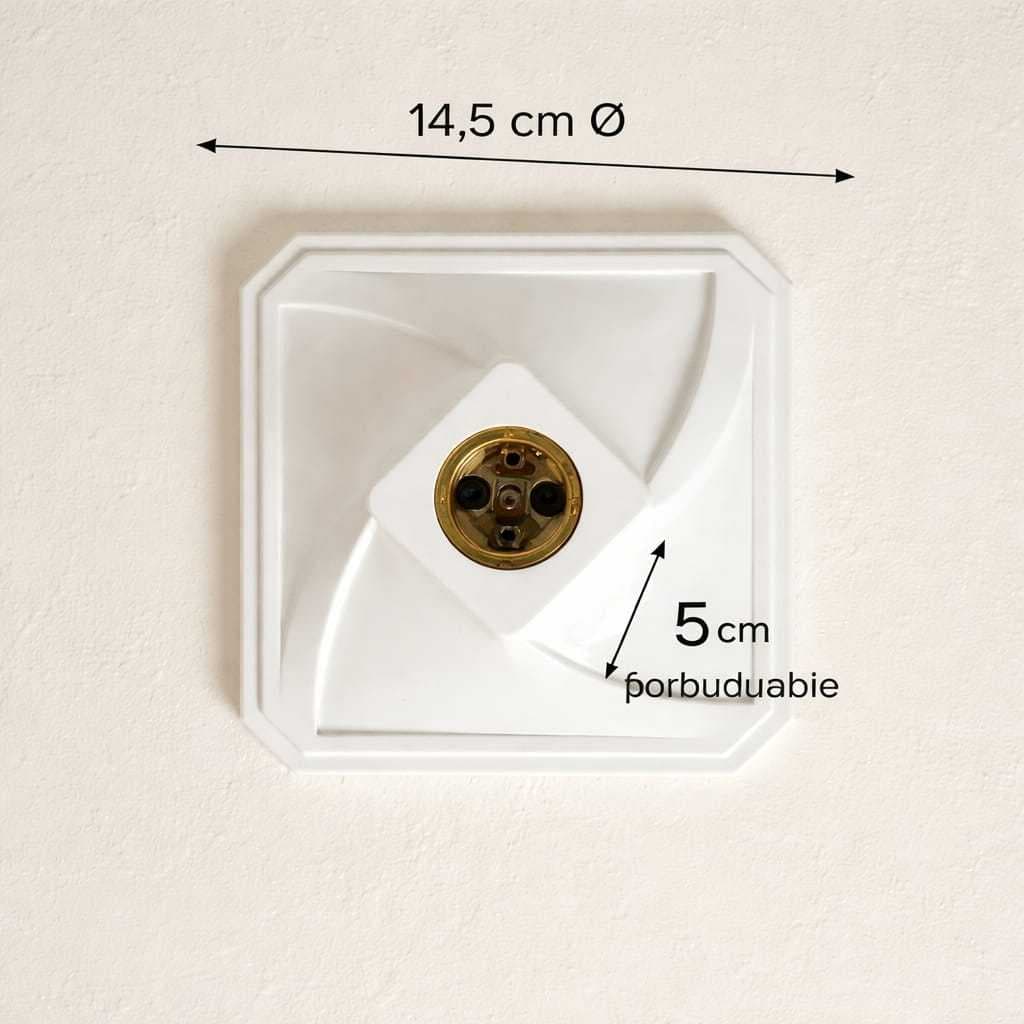 Plafonier Luminária Plafon Quadrado Branco soquete E27 de porcelana