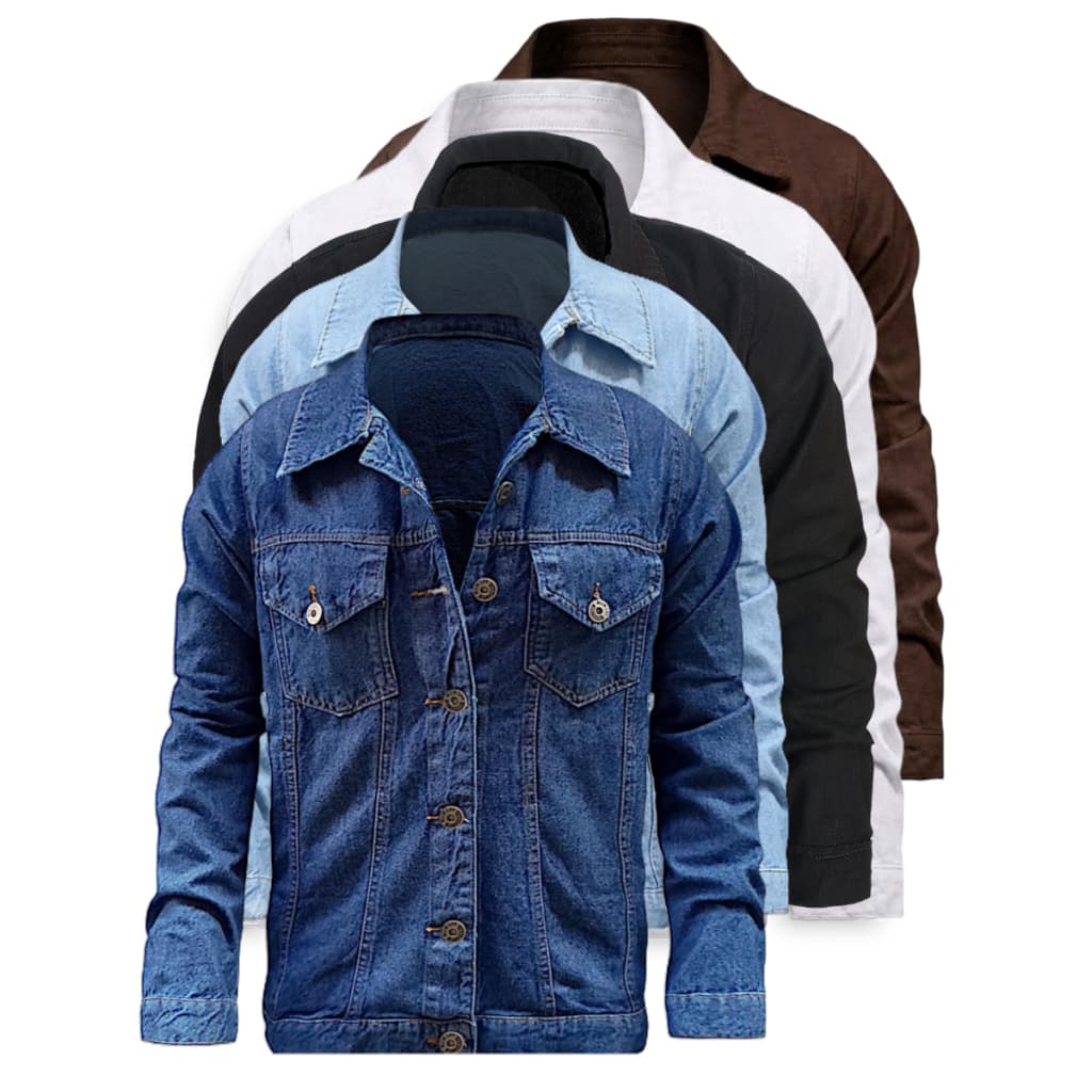 Jaqueta Jeans Masculina Premium Plus Size Atemporal Distraída Casaco Denim Brim trucker