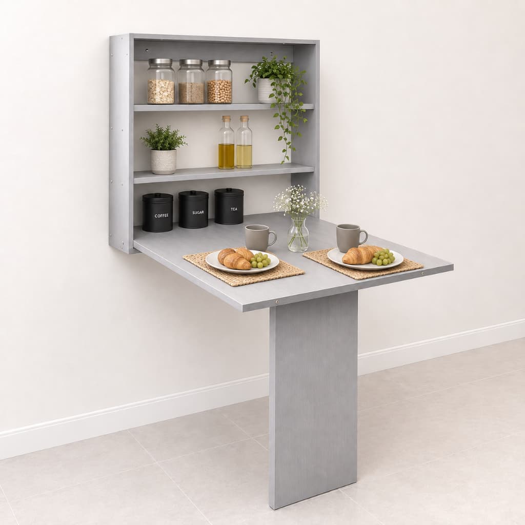 Mesa Dobrável de Parede Retrátil Multiuso para Cozinha Nicho Organizador Home Office Estudo Quarto Escritório