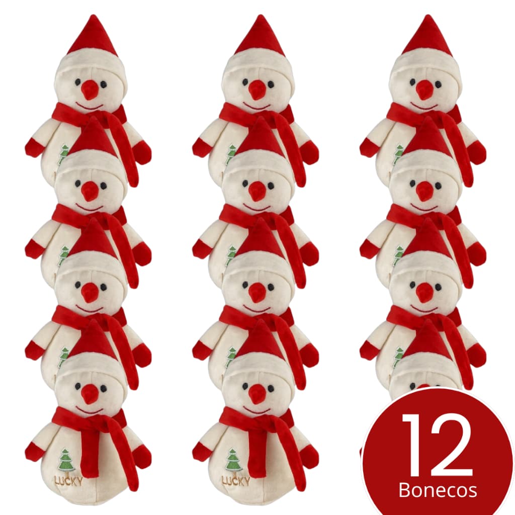 Kit Ursinho De Pelúcia Boneco De Neve Decoração Enfeite Árvore De Natal