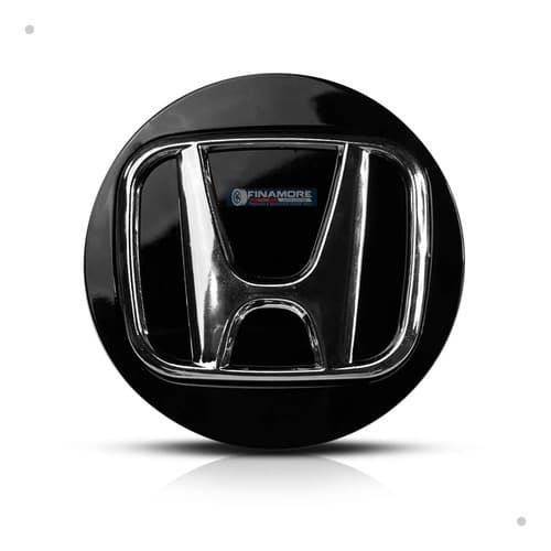 01 Un Calotinha Centro Miolo Roda Honda Hrv Civic Preto Cromo 69mm