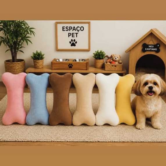 ALMOFADA PET FORMATO OSSINHO DE 35CM