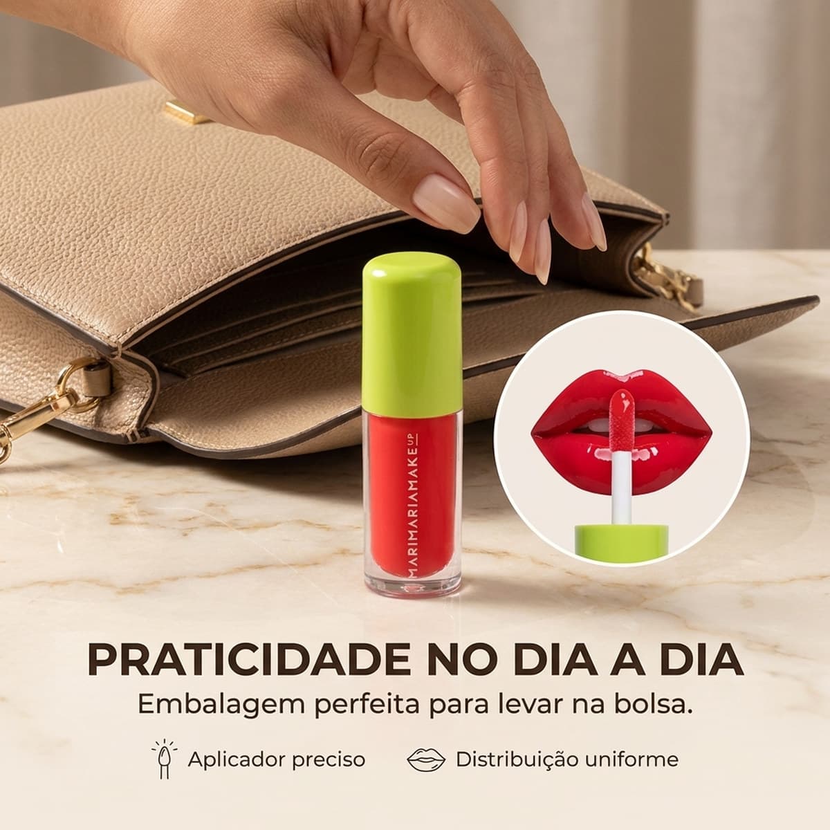 Lip Juice Mari Maria Melancia 5ml Hidratante Labial Sabor Frutado Leve e Refrescante Ideal para
