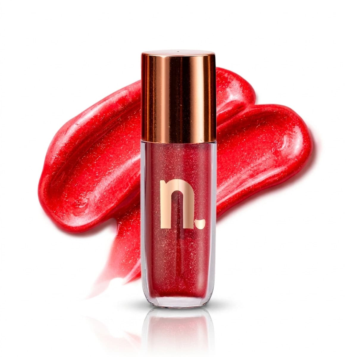 Nina Gloss Labial Instant Glow Morango do Amor Gold Edition 8cm Brilho Intenso Hidratação Duradoura