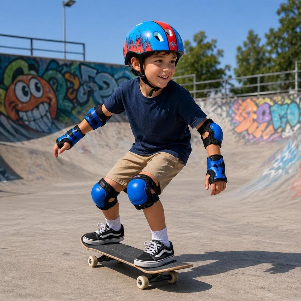 Kit Proteção Infantil Completo com Capacete 7 Peças Skate Patins Bicicleta