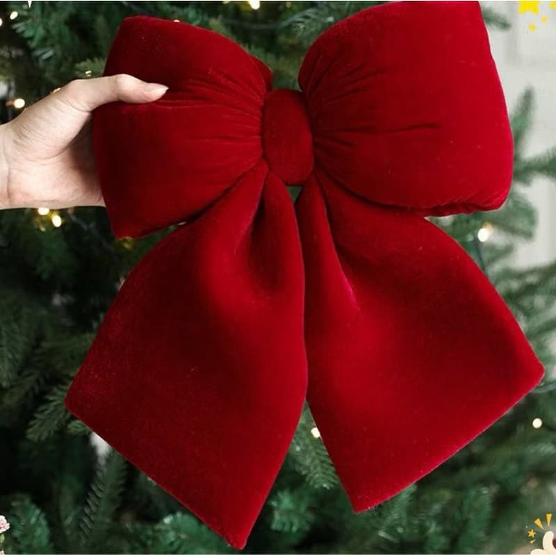 Laço Natalino Veludo Decoração de Árvore Natal - 16cm /20cm /30cm Laços de Natal Presente - Decorativo