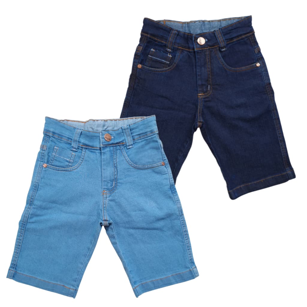 Bermuda Jeans Masculina  Infantil Menino Veste do 2  até 16 anos