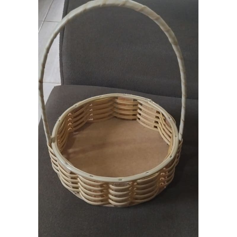kit com 5 cestas Fraldeira Madeira Sintética 20cm cor  Banana
