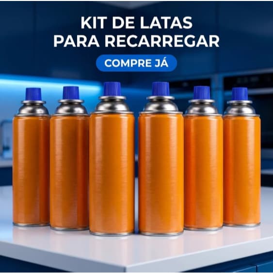 Kit Recarga Culinário Portátil de Cozinha Camping Churrasco Multiuso Para Fogareiro E Maçarico Portátil Gourmet S/ Gass