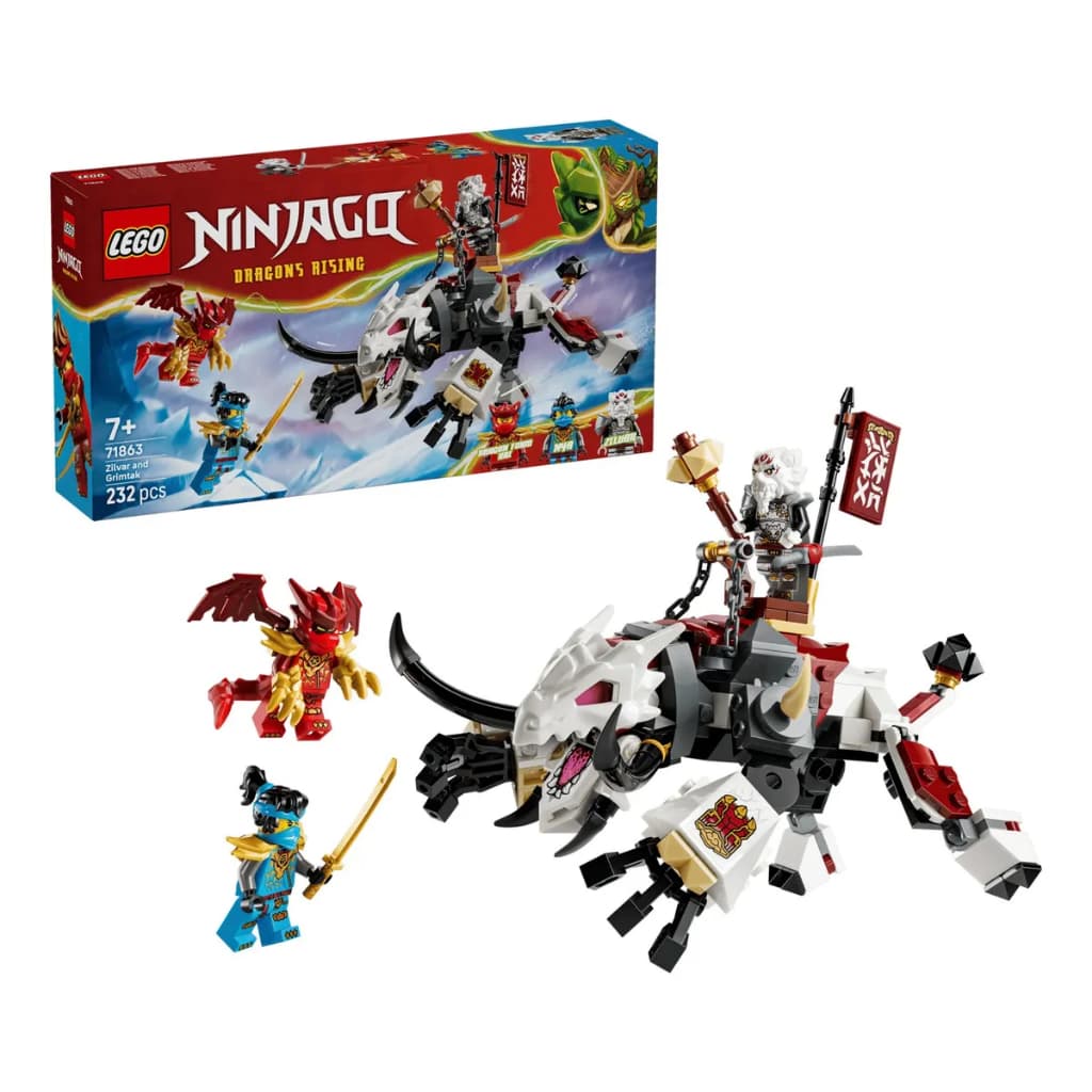 Lego Ninjago - Zilvar E Grimtak, O Dragão Feral - 71863
