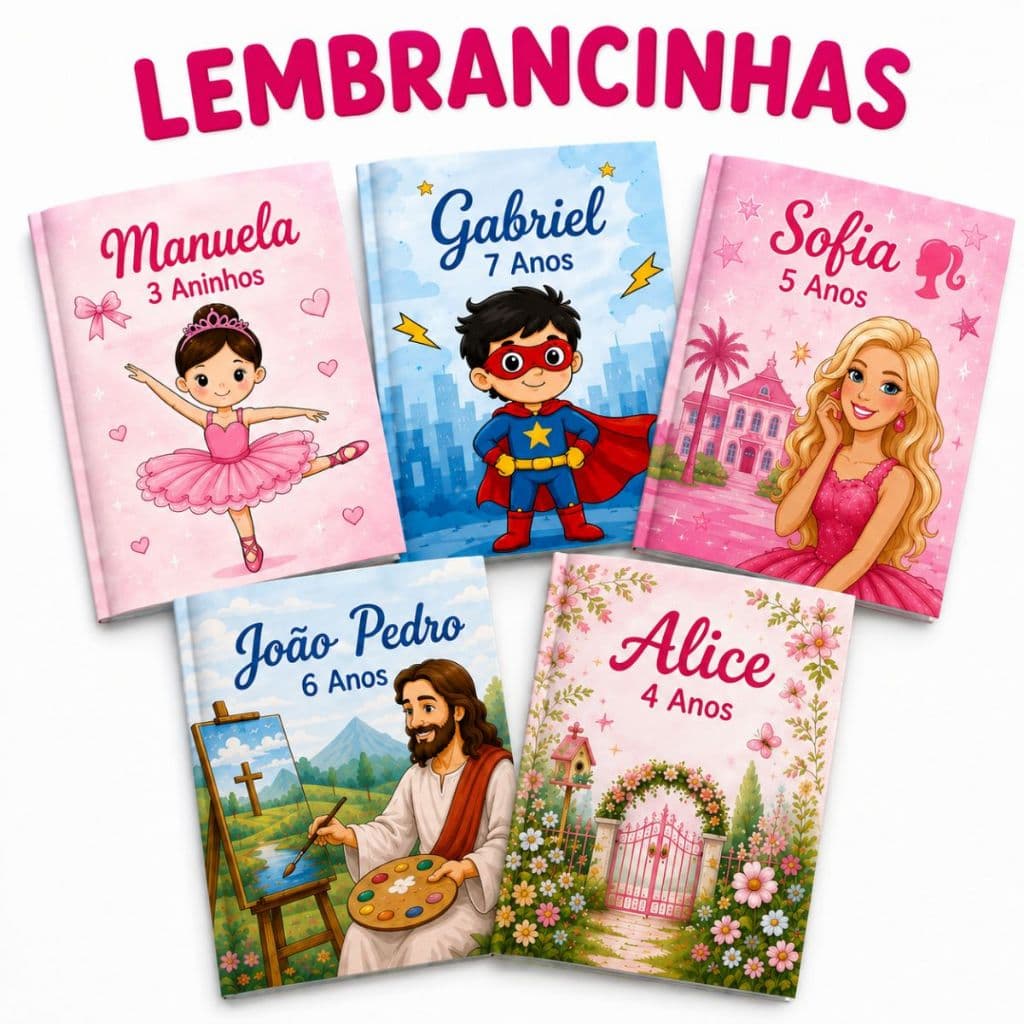 40 Lembrancinhas Livrinho Colorir Personalizado Aniversário Prenda QUALQUER TEMA