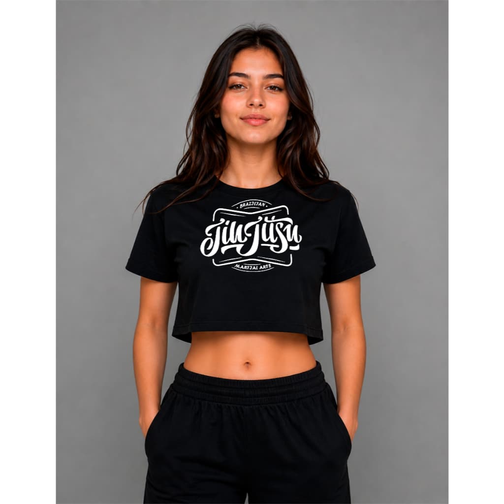 Camiseta cropped arte suave jiu jitsu brasileiro mma