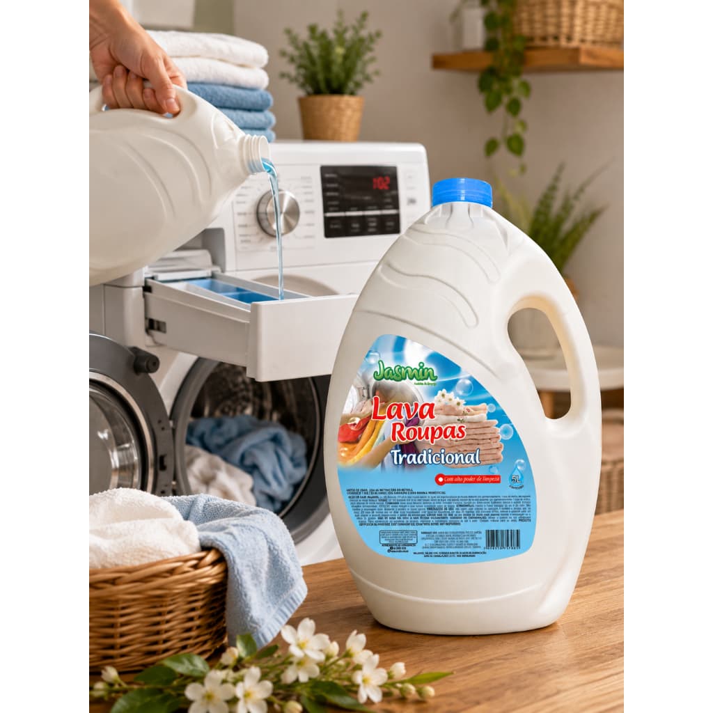 Lava Roupas Tradicional 5LT - alto poder de limpeza e com fragrância duradoura e refrescante líquido econômico