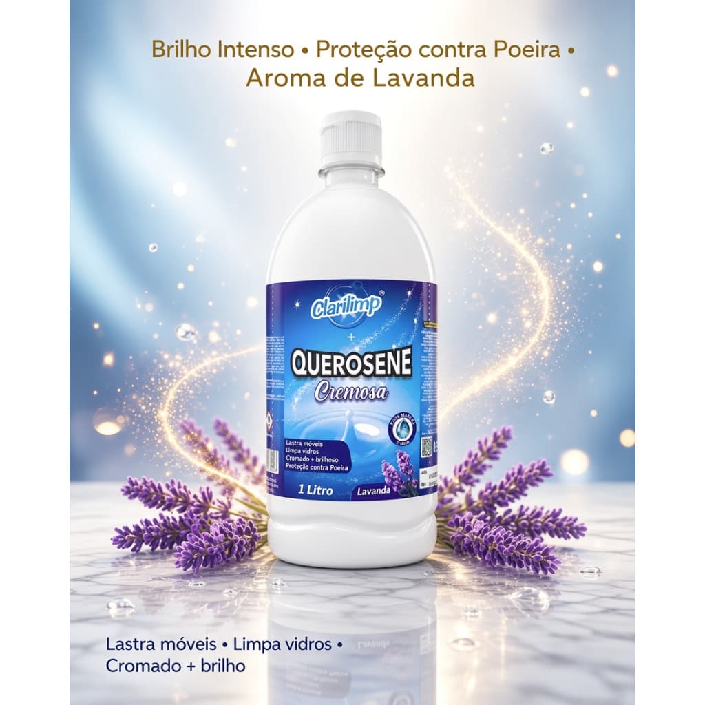 Querosene Cremoso Lavanda 1L Clarilimp - Fragrância Suave, Textura Cremosa, Conforto na Limpeza