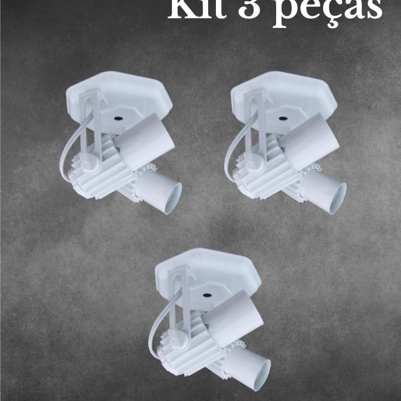 Kit 3 Spot Luminaria Duplo Aletado Articulado Sobrepor Preto ou Branco Teto Iluminação Decoração