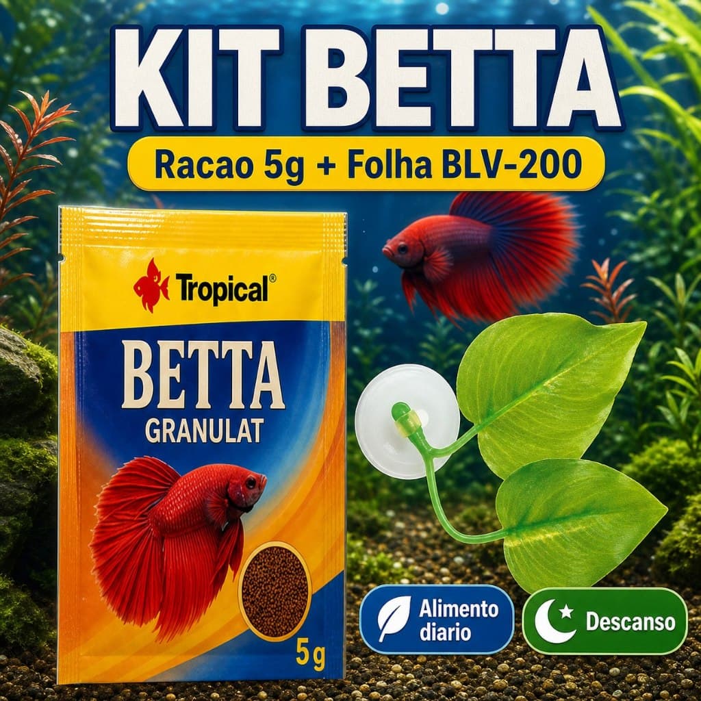 Kit Betta Tropical Betta Granulat 5g + Folha Soma BLV-200