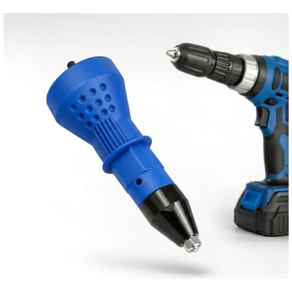 Rebitador Rebitadeira Adaptador Rebite Cabeçote para Furadeira + Bicos LWJ-2205
