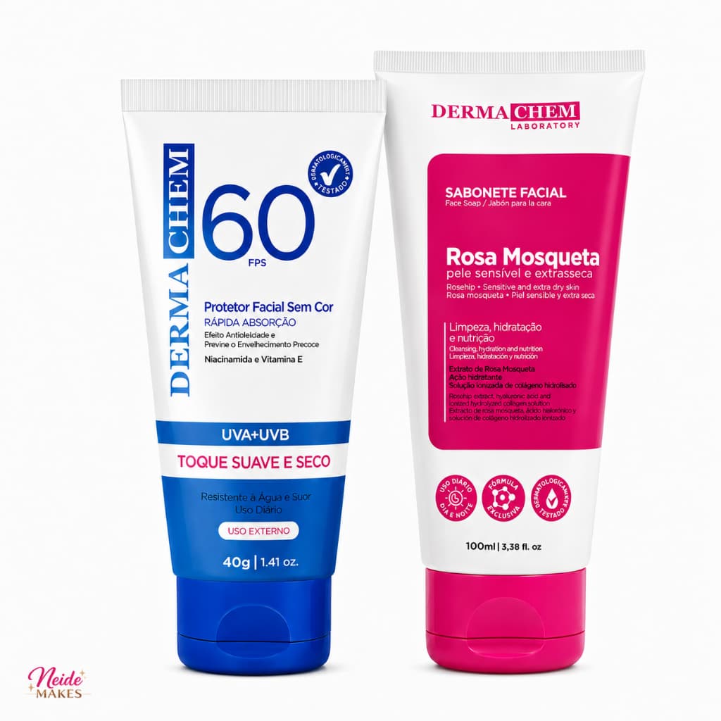 Protetor Solar Rosto  Fps 60 e Sabonete Rosa Mosqueta Dermachem