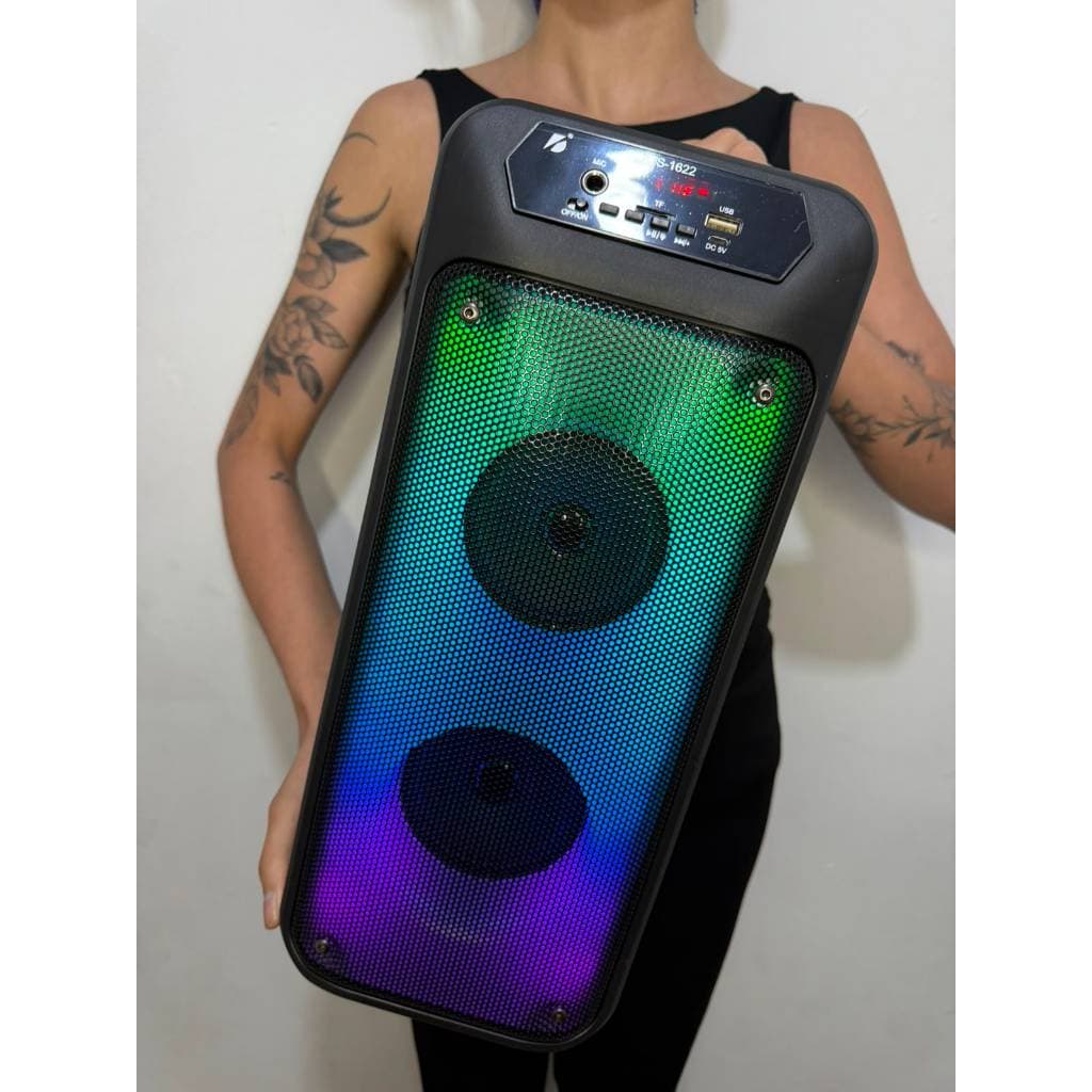 Caixa de som grande 5000w 51cm bluetooth pendrive rádio cartão de memória